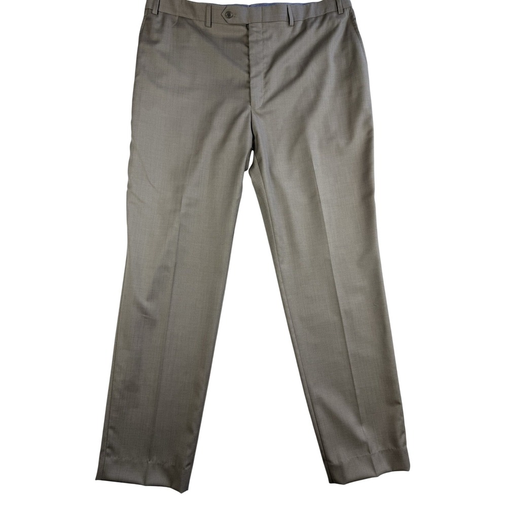 Hart Schaffner Marx 100% Wool Dress Pants Men 40R (39x30) Grey Preppy Officewear